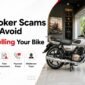 Person reviewing bike sale paperwork to avoid broker scams