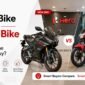 Comparison of new bike and used bike parked side by side in India